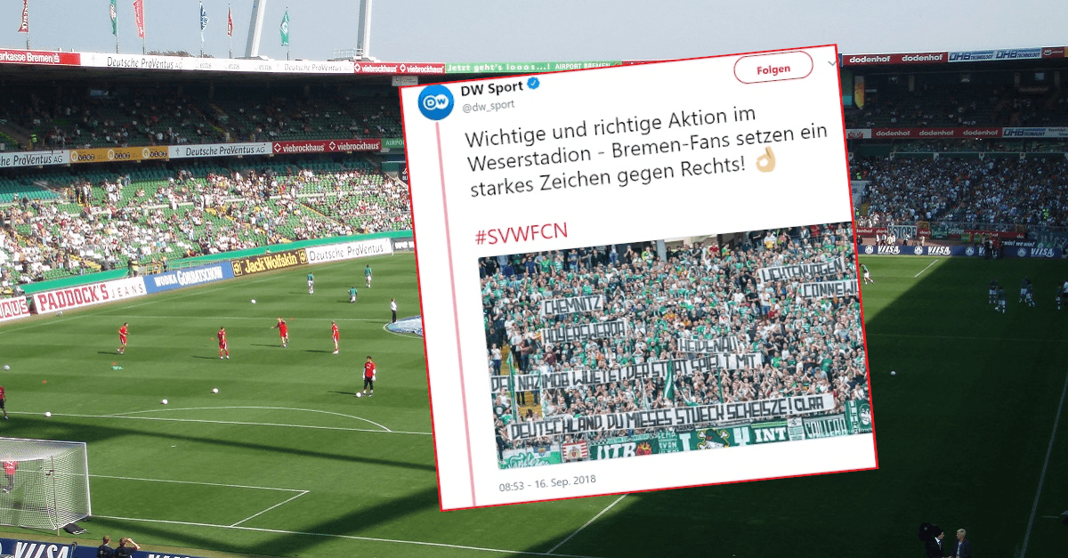 Staatsfunk lobt Spruchband: „Deutschland, du mieses Stück Scheiße!“