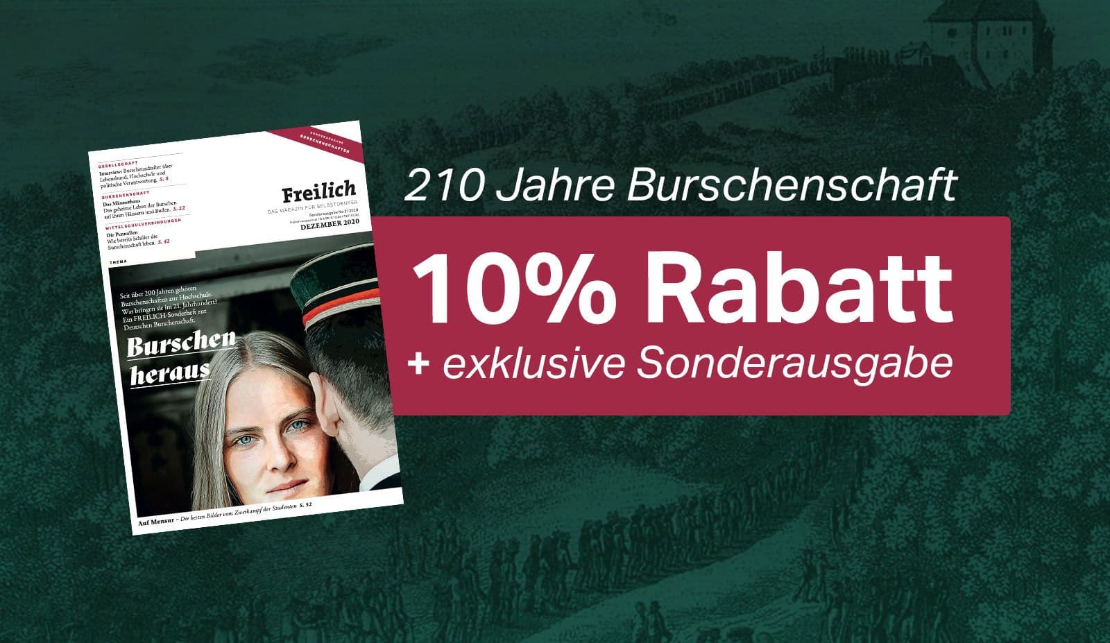 Burschentag 2025: 10-Prozent-Rabattaktion und Geschenk für Neuabonnenten