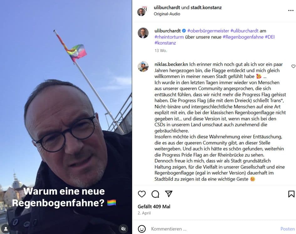 Nicht divers genug. Screenshot: Instagram / uliburchardt.