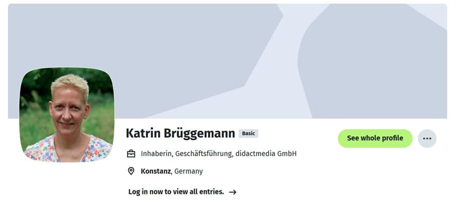 Katrin Brüggemann leitet die Didactmedia GmbH (Screenshot: Xing / Katrin_Brueggemann)