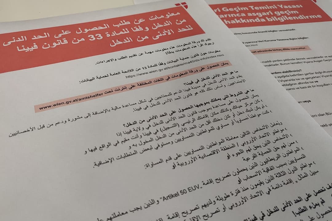 Wien bietet Antrag für Mindestsicherung auch in Arabisch und Türkisch an