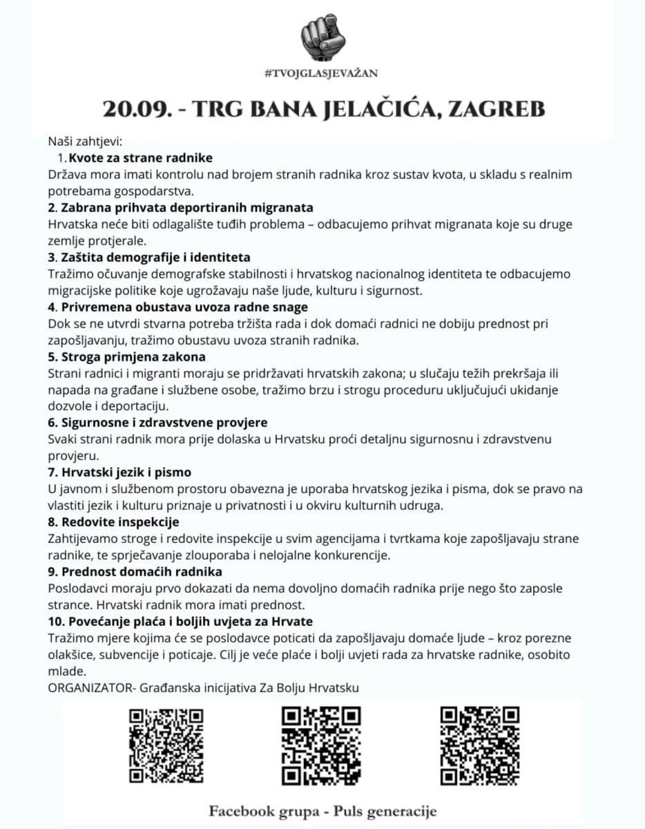 Der Flyer zum Demoaufruf listet insgesamt zehn konkrete Forderungen an die Politik auf.