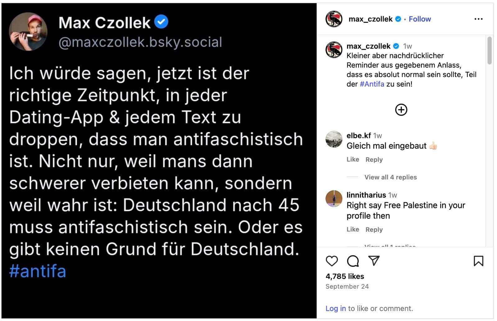 Screenshot: Instagram / max_czollek