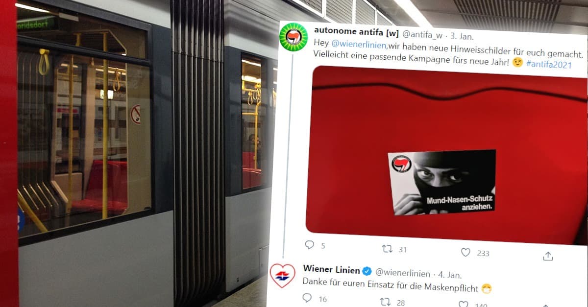 Befremdlich: Wiener Linien bedanken sich bei der Antifa