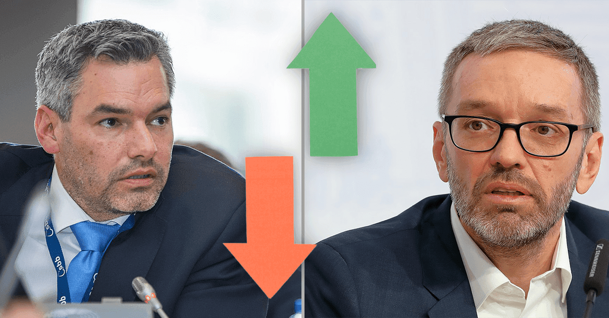 Schwarzer Absturz: FPÖ verdrängt ÖVP in Umfrage auf dritten Platz