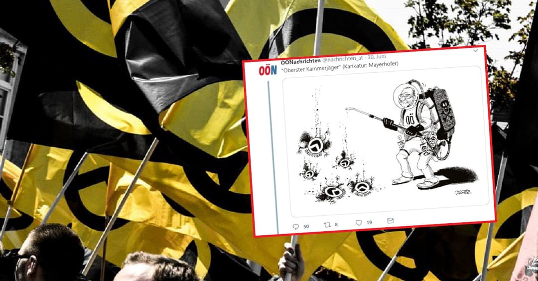 Identitäre als Ungeziefer: Kritik an umstrittener OÖN-Karikatur