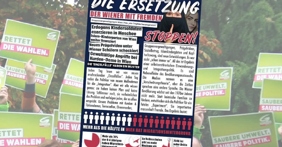 Wien: Flugblatt warnt vor Überfremdung – Grüne empört