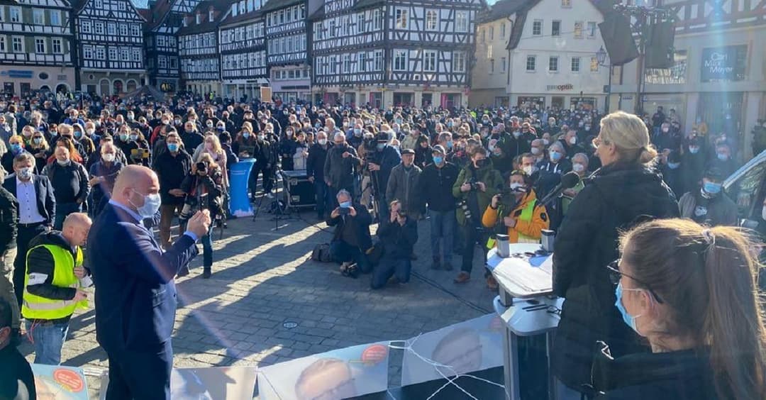 Schorndorf: Hunderte Teilnehmer bei AfD-Kundgebung