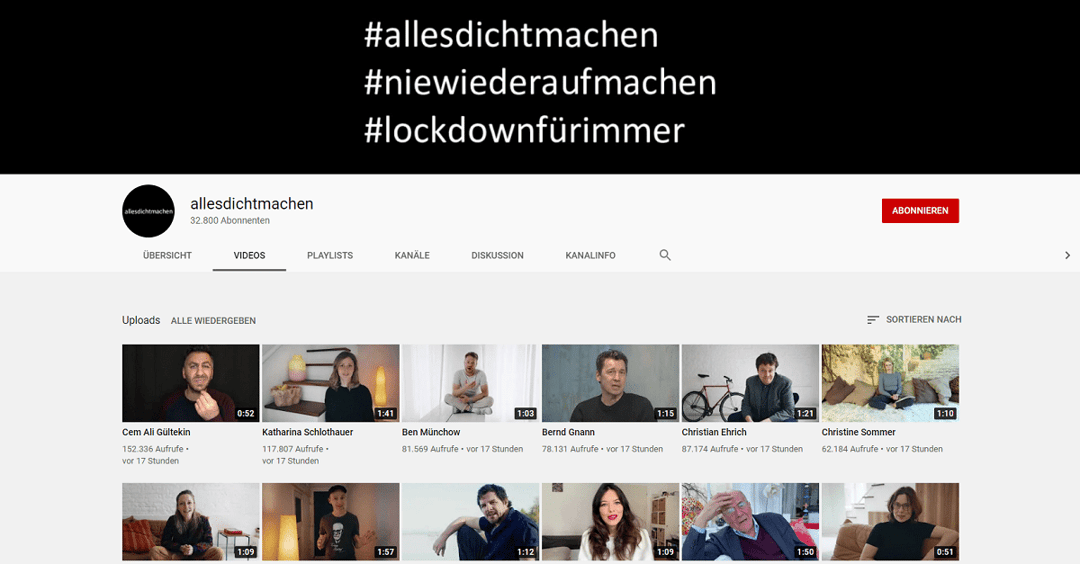 #allesdichtmachen: Schauspieler protestieren gegen Lockdown