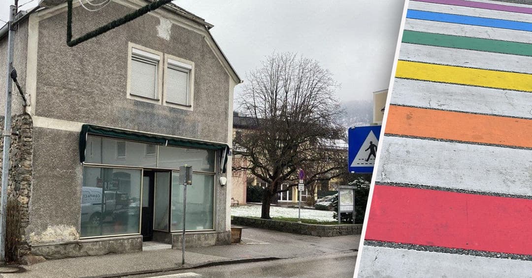 Steyregg setzt rechtem Zentrum einen Regenbogen-Zebrastreifen vor