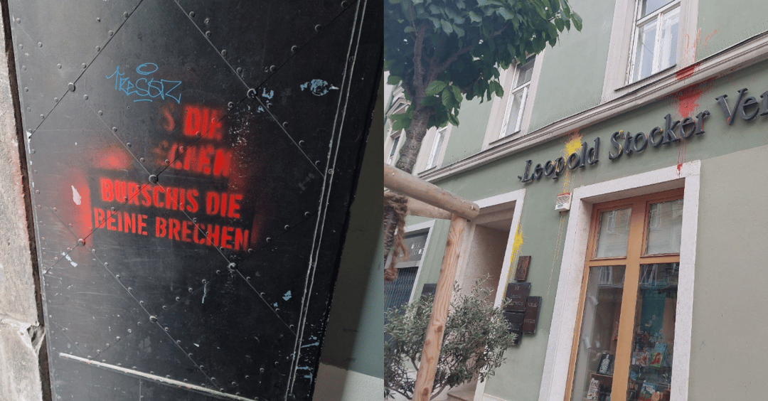 Antifa-Schmierereien: FPÖ verurteilt Angriff auf Verlag und Studentenverbindung