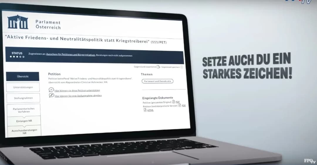 FPÖ startet Petition gegen „Kriegstreiberei“