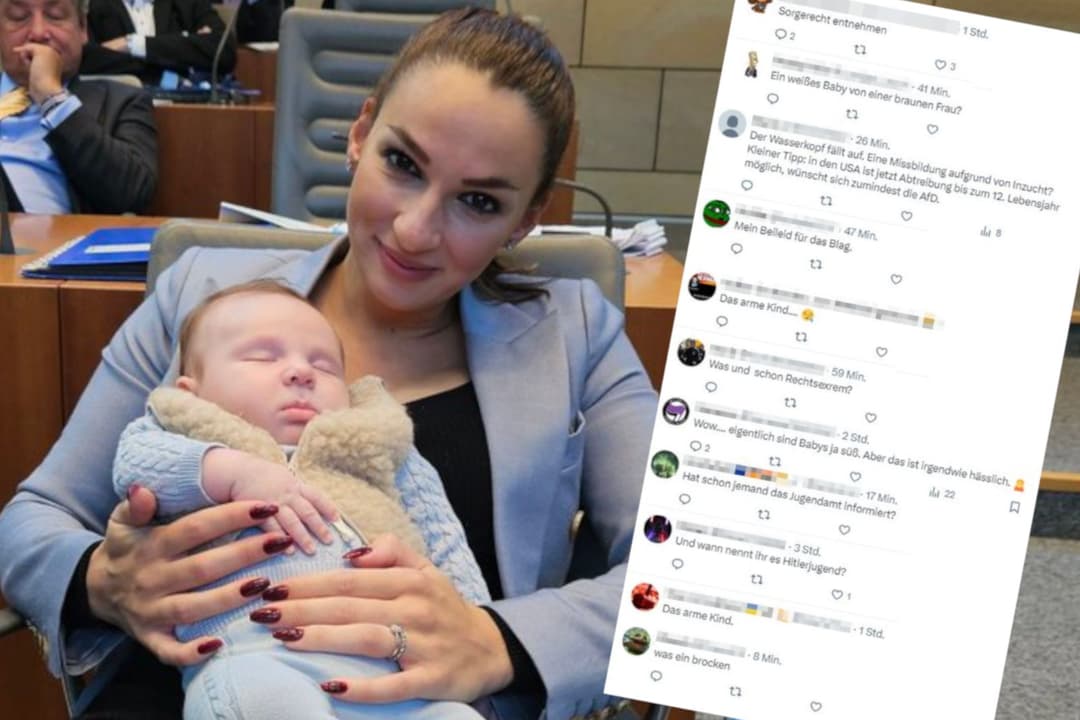 Linke Hasswelle gegen AfD-Abgeordnete und ihr Baby nach Foto im Landtag