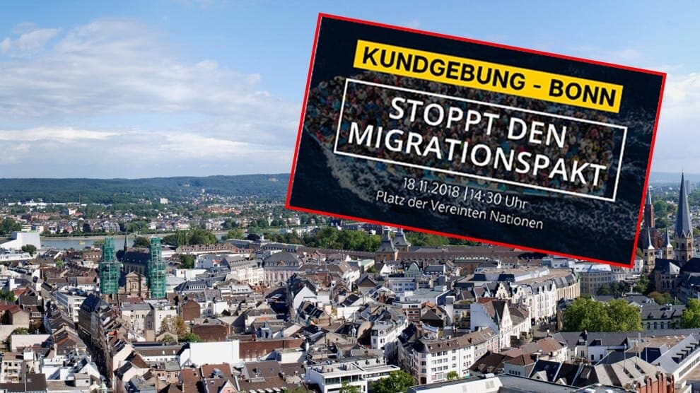 Identitäre Bewegung demonstriert in Bonn gegen den Migrationspakt