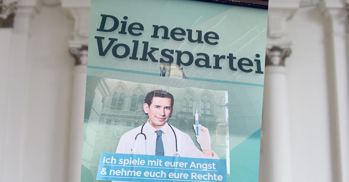 Wien: Provokante Impf-Plakate mit Kurz aufgetaucht