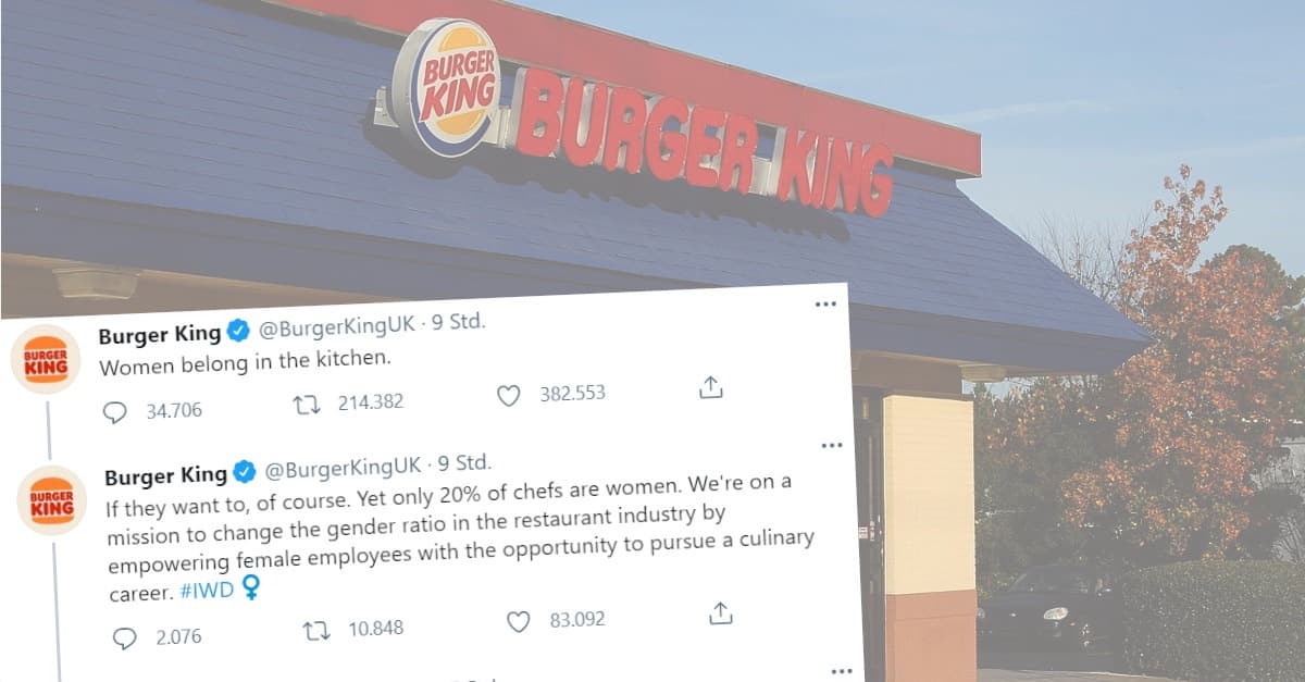 „Frauen gehören in die Küche“: Burger King-Tweet sorgt für Aufregung