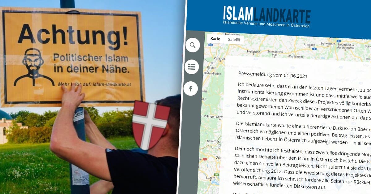 Nach Warnschilder-Aktion: Islam-Landkarte vom Netz genommen