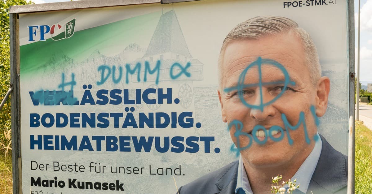 „Erschreckender Hass“: FPÖ Steiermark beklagt Vandalismus und Drohungen