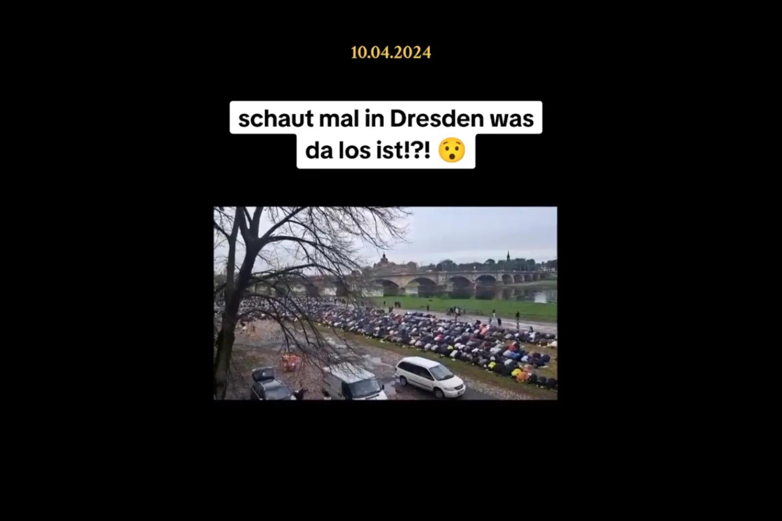 Dresden: Video zeigt Hunderte Muslime beim öffentlichen Gebet