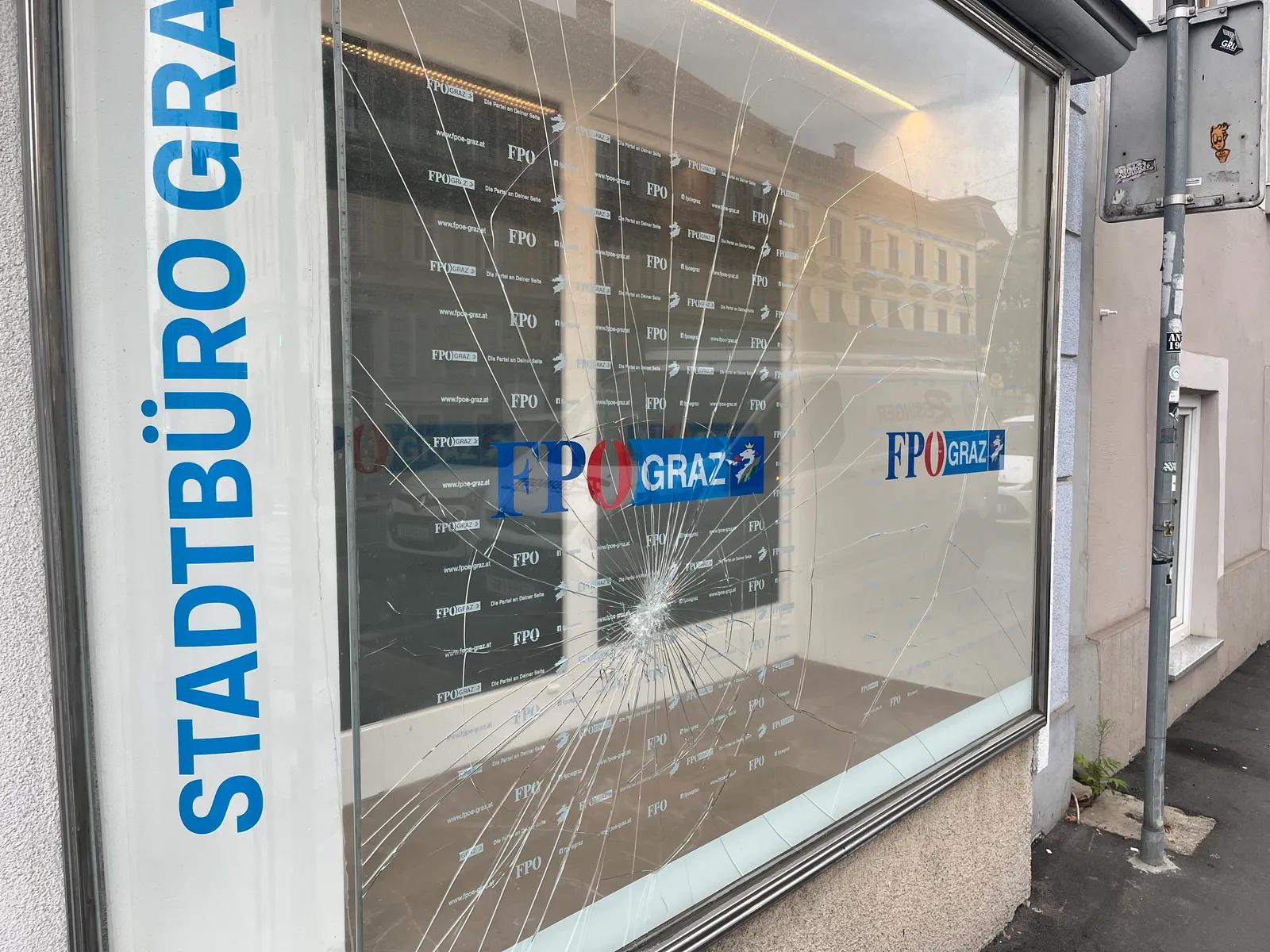 FPÖ-Parteizentrale in Graz Ziel von Vandalismus