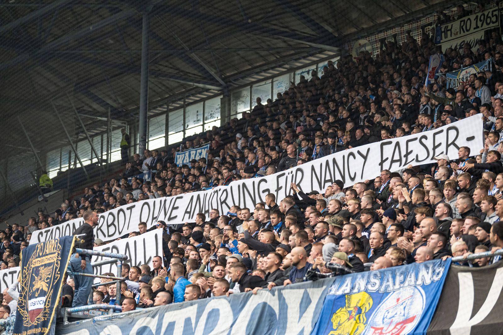 Protest der Hansa-Fans: Nancy Faeser im Stadion unerwünscht