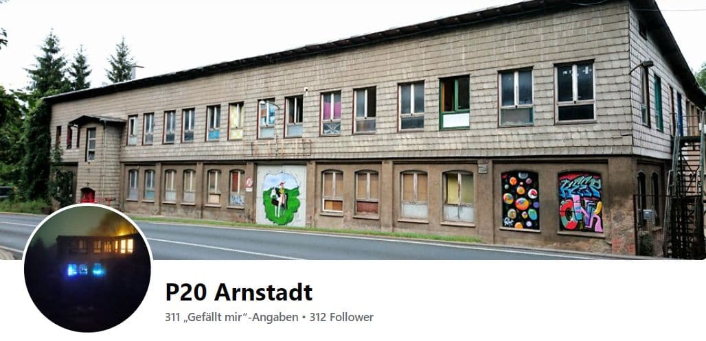 Abbildung 4: Das baufällige Hausprojekt „P20“ von außen.
© Facebook / P20 Arnstadt)