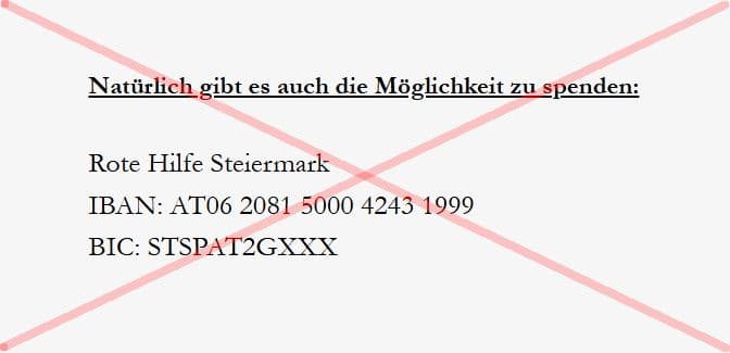 © Screenshot Rote Hilfe Steiermark, Markierung durch FREILICH